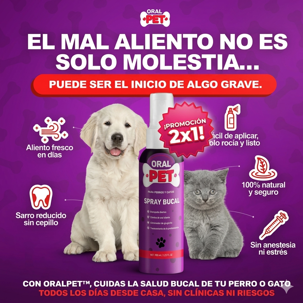 Oral Pet Spray Bucal Limpiador Mascotas